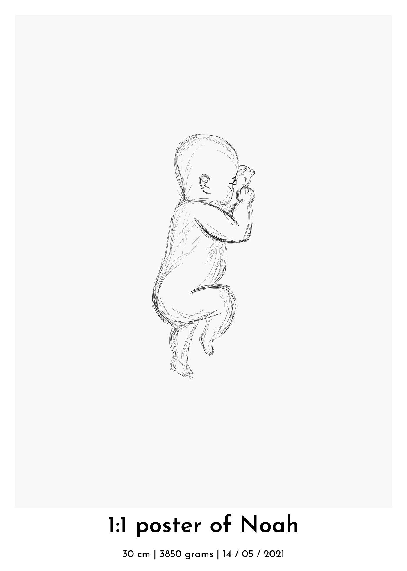 1:1 baby scale - METRIC - 50x70 poster